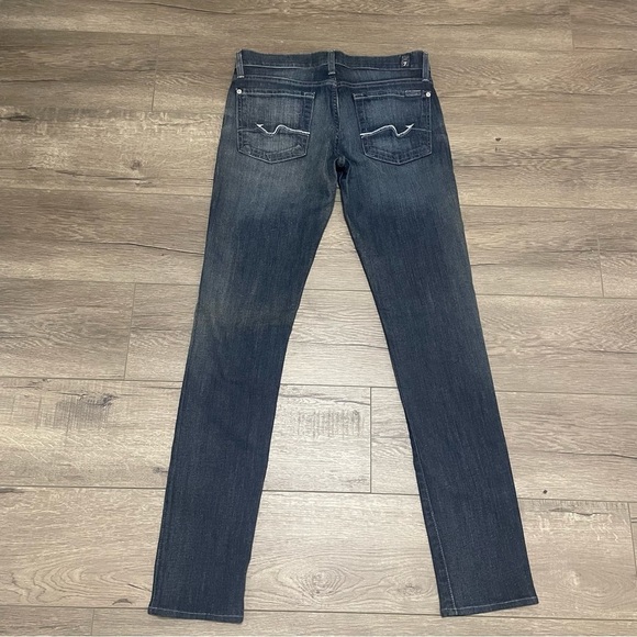 7 For All Mankind Womens Roxanne Rhinestone Bling Pockets Jean Medium Wash Sz 27 - Picture 3 of 10